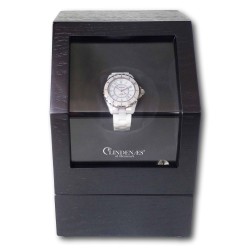 LINDENÆS luksus watch winder / urbevæger 1 ur - mat sort træ - 230V eller batteri