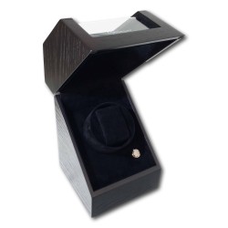 LINDENÆS luksus watch winder / urbevæger 1 ur - mat sort træ - 230V eller batteri